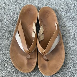 OluKai Tan and Cream Women's Sandals